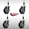 Service Caster 4'' SS Black Poly Wheel Swivel 7/8'' Expanding Stem Caster Set, 4PK SCC-SSEX20S414-PPUB-BLK-78-4 - alternate 3